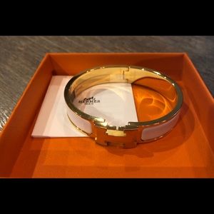 Hermes Clic H White Bracelet